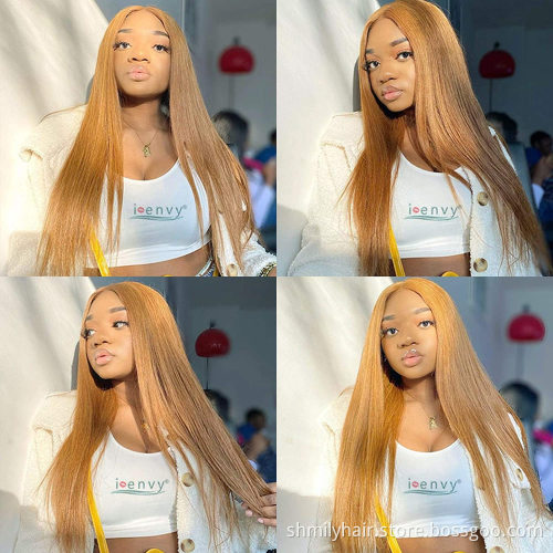 Shmily Cheap 30# Brazilian Virgin Hair Lace Frontal Wig 100% Human Wigs With Baby Hairs For Black Women
